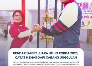 Kendari Sabet Juara Umum POPDA 2025, Catat 8 Emas dari Cabang Unggulan