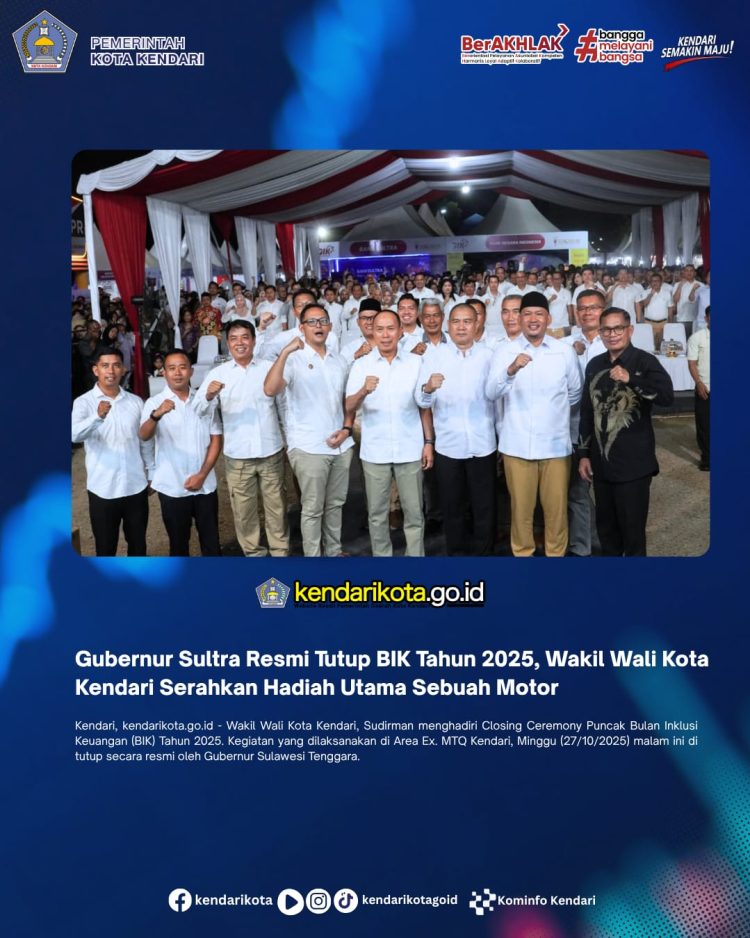 Gubernur Sultra Resmi Tutup BIK Tahun 2025, Wakil Wali Kota Kendari Serahkan Hadiah Utama Sebuah Motor