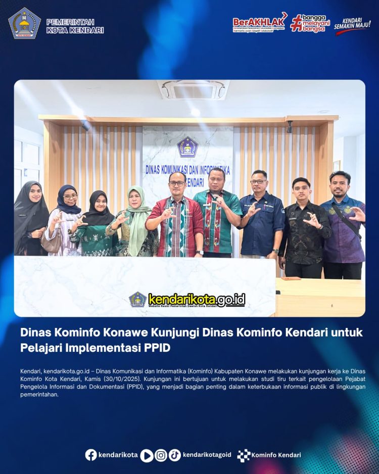 Dinas Kominfo Konawe Kunjungi Dinas Kominfo Kendari untuk Pelajari Implementasi PPID