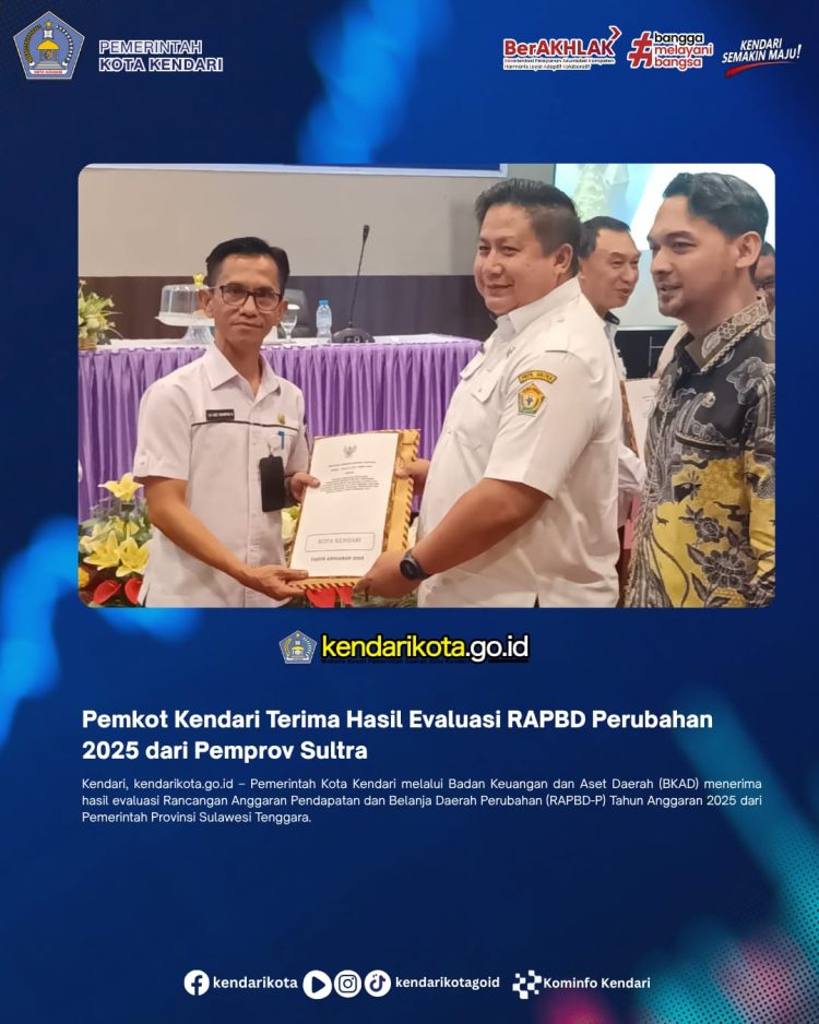 Pemkot Kendari Terima Hasil Evaluasi RAPBD Perubahan 2025 dari Pemprov Sultra