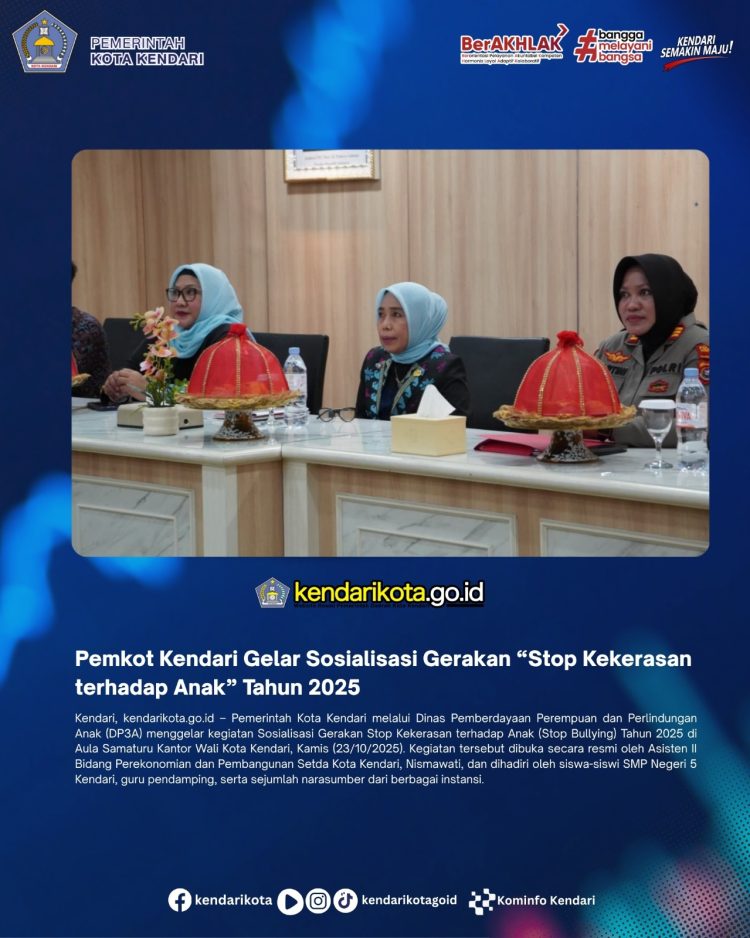 Pemkot Kendari Gelar Sosialisasi Gerakan “Stop Kekerasan terhadap Anak” Tahun 2025