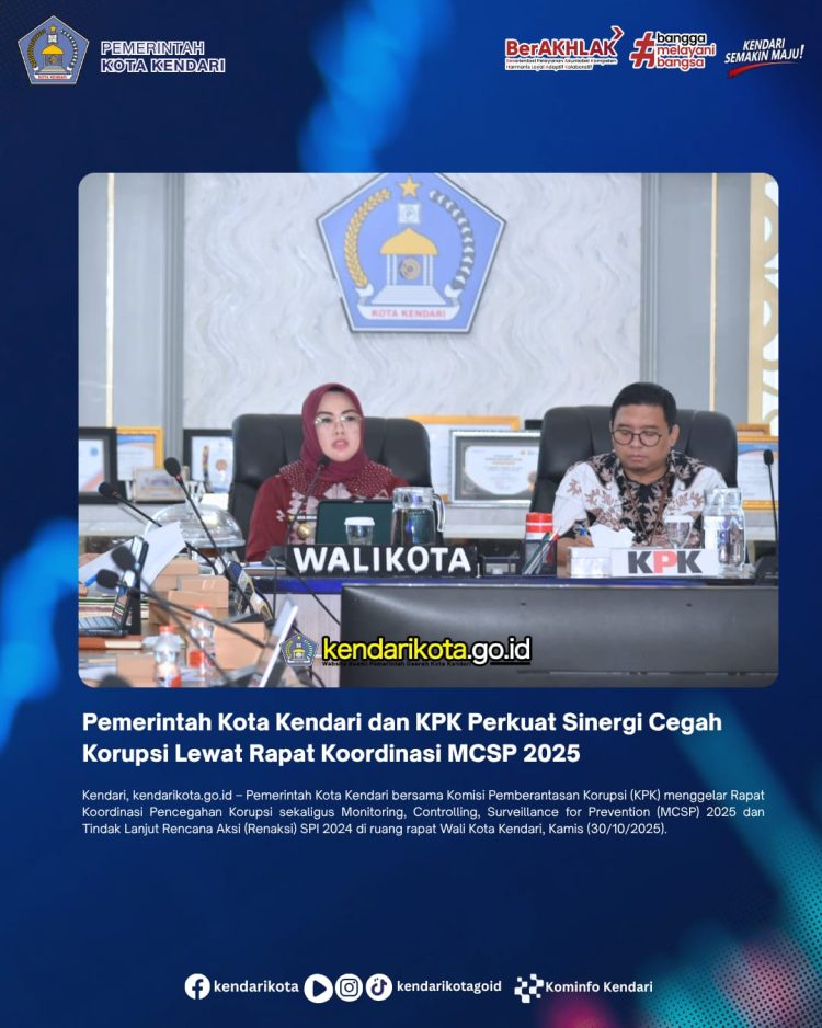 Pemerintah Kota Kendari dan KPK Perkuat Sinergi Cegah Korupsi Lewat Rapat Koordinasi MCSP 2025