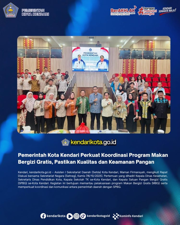 Pemerintah Kota Kendari Perkuat Koordinasi Program Makan Bergizi Gratis, Pastikan Kualitas dan Keamanan Pangan