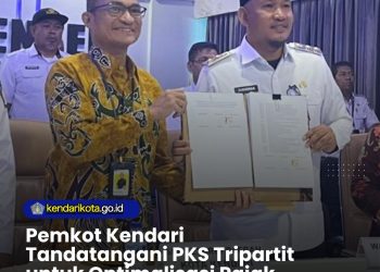 Pemkot Kendari Tandatangani PKS Tripartit untuk Optimalisasi Pajak Pusat dan Daerah