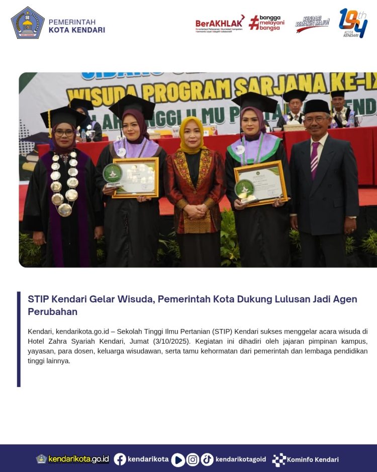 STIP Kendari Gelar Wisuda, Pemerintah Kota Dukung Lulusan Jadi Agen Perubahan