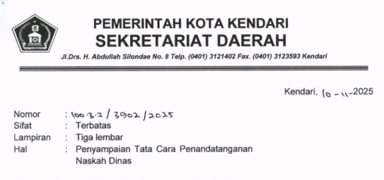 Penyampaian Tata Cara Penandatanganan Naskah Dinas