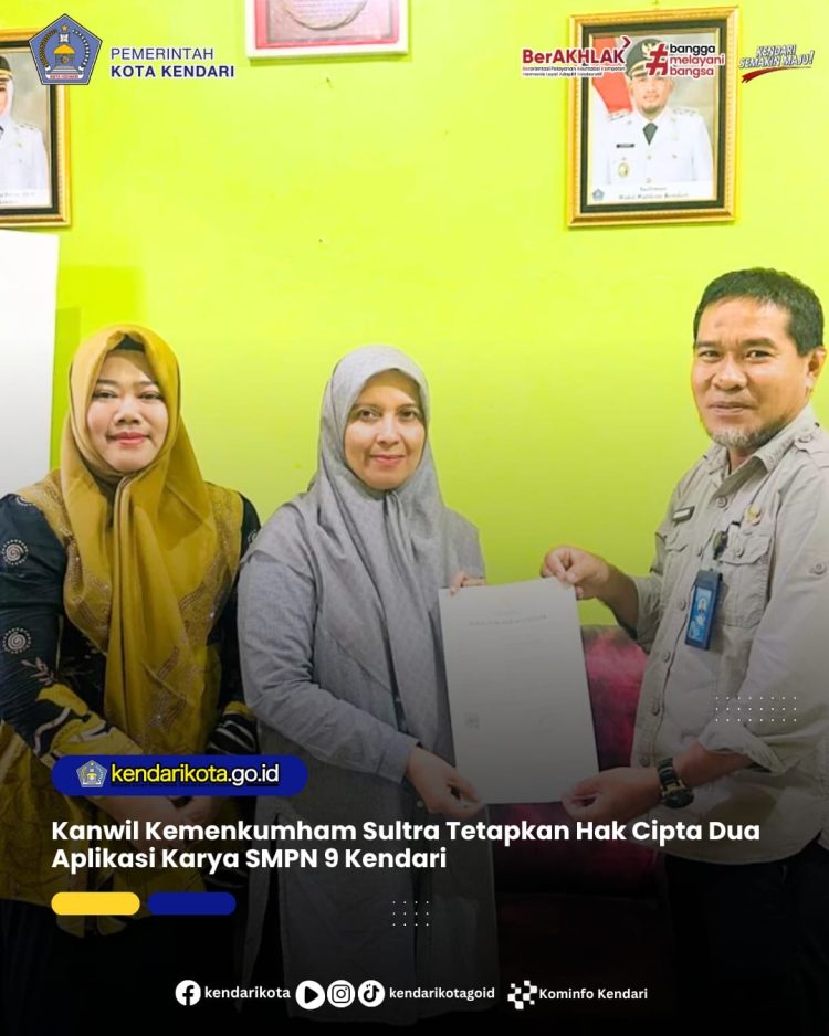 Kanwil Kemenkumham Sultra Tetapkan Hak Cipta Dua Aplikasi Karya SMPN 9 Kendari