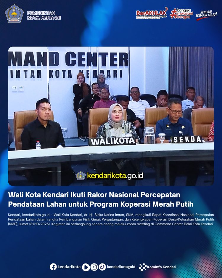 Wali Kota Kendari Ikuti Rakor Nasional Percepatan Pendataan Lahan untuk Program Koperasi Merah Putih