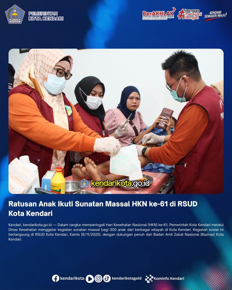 Ratusan Anak Ikuti Sunatan Massal HKN ke-61 di RSUD Kota Kendari