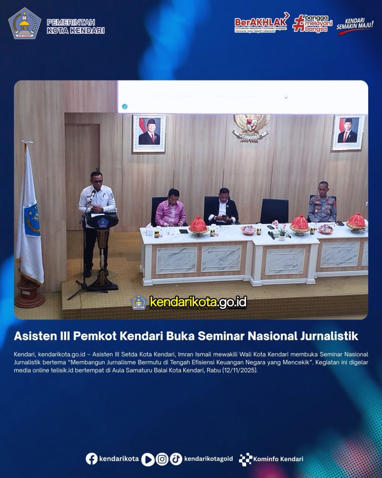 Asisten III Pemkot Kendari Buka Seminar Nasional Jurnalistik