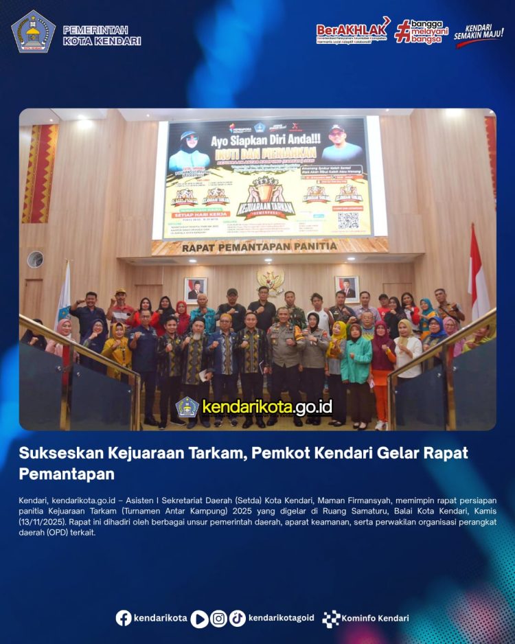 Sukseskan Kejuaraan Tarkam, Pemkot Kendari Gelar Rapat Pemantapan