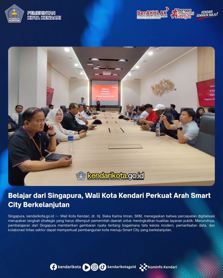 Belajar dari Singapura, Wali Kota Kendari Perkuat Arah Smart City Berkelanjutan