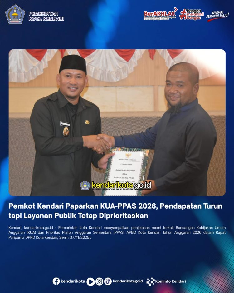 Pemkot Kendari Paparkan KUA-PPAS 2026, Pendapatan Turun tapi Layanan Publik Tetap Diprioritaskan