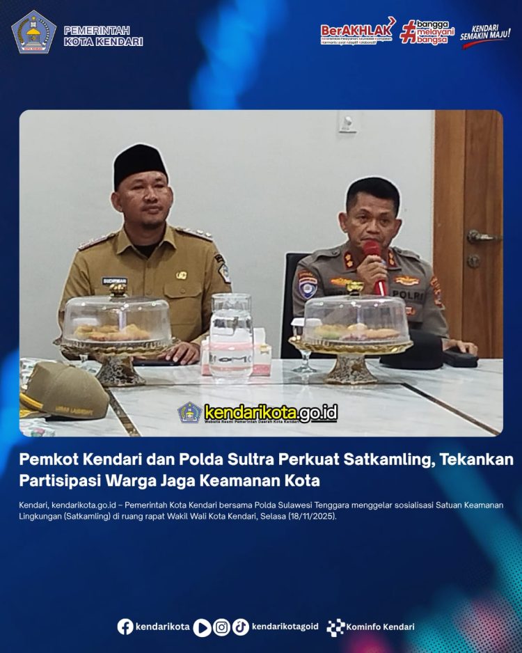Pemkot Kendari dan Polda Sultra Perkuat Satkamling, Tekankan Partisipasi Warga Jaga Keamanan Kota