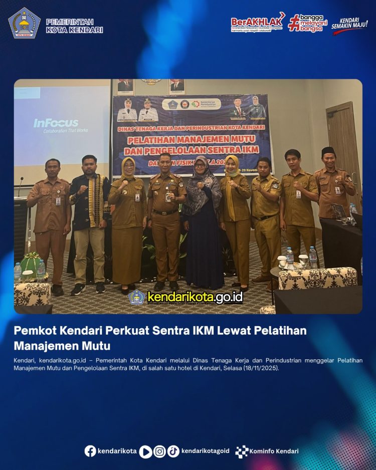Pemkot Kendari Perkuat Sentra IKM Lewat Pelatihan Manajemen Mutu