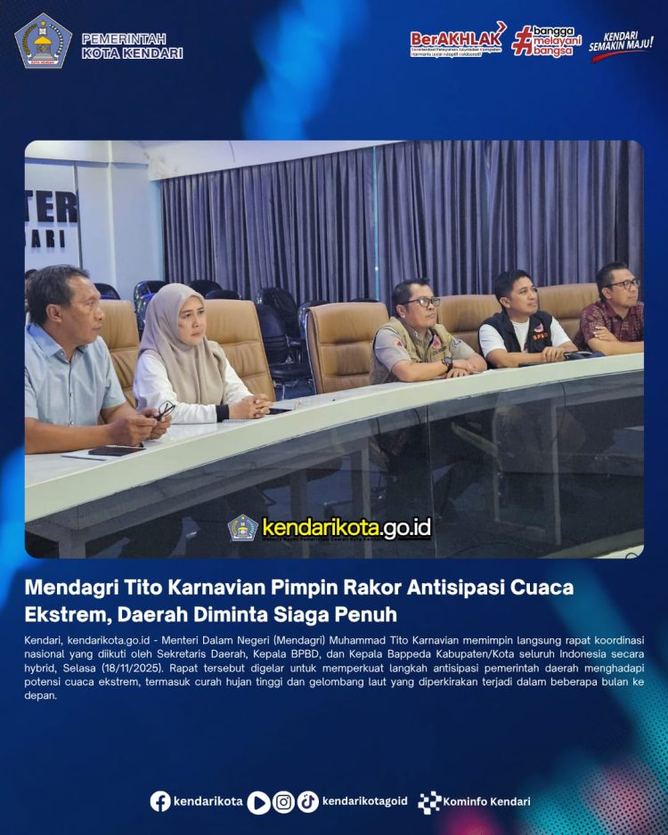 Mendagri Tito Karnavian Pimpin Rakor Antisipasi Cuaca Ekstrem, Daerah Diminta Siaga Penuh