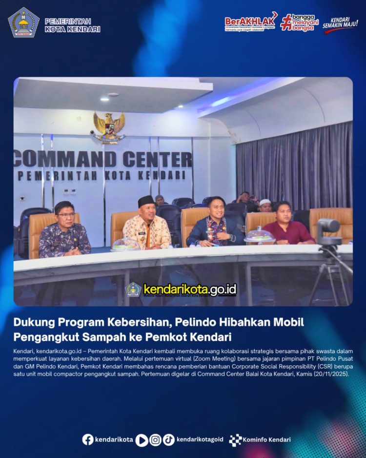 Dukung Program Kebersihan, Pelindo Hibahkan Mobil Pengangkut Sampah ke Pemkot Kendari