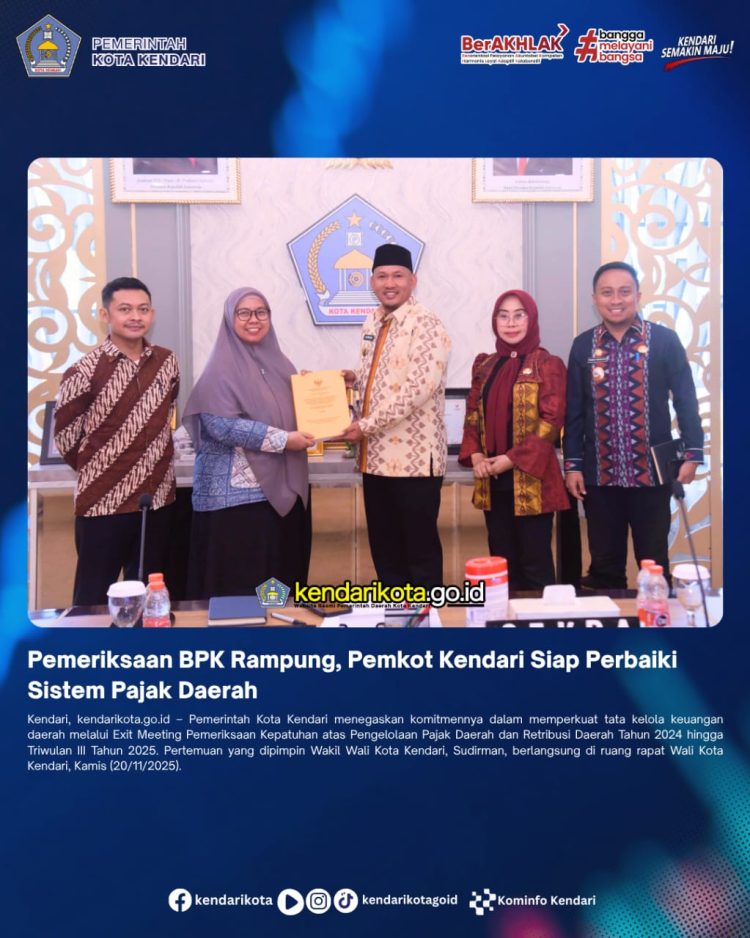 Pemeriksaan BPK Rampung, Pemkot Kendari Siap Perbaiki Sistem Pajak Daerah