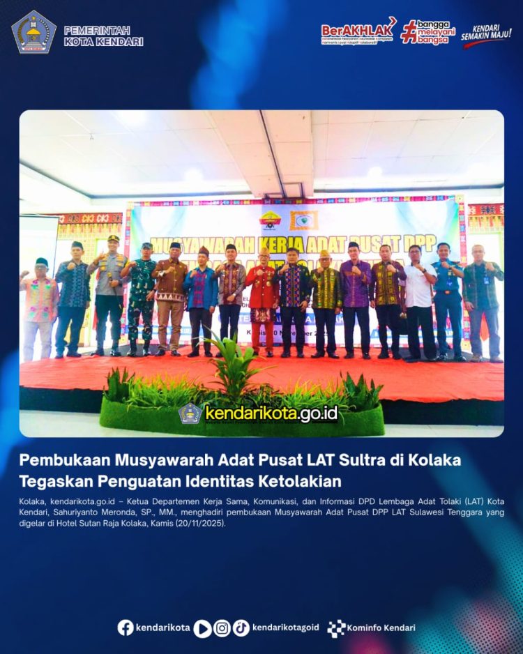 Pembukaan Musyawarah Adat Pusat LAT Sultra di Kolaka Tegaskan Penguatan Identitas Ketolakian