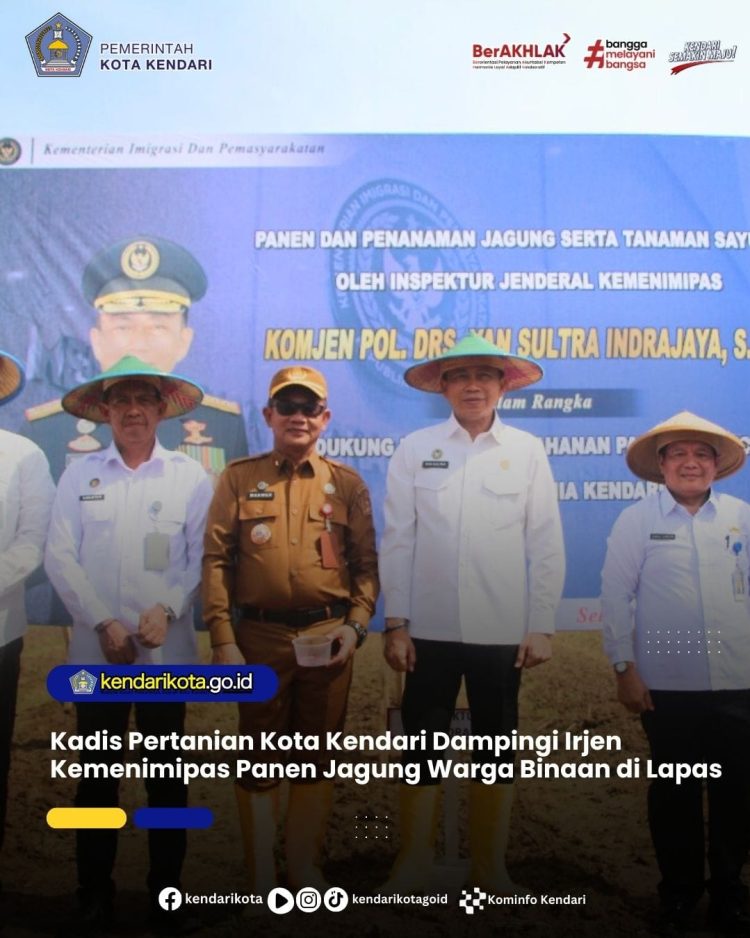 Kadis Pertanian Kota Kendari Dampingi Irjen Kemenimipas Panen Jagung Warga Binaan di Lapas