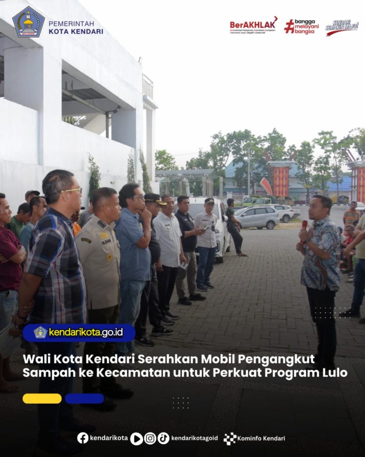 Wali Kota Kendari Serahkan Mobil Pengangkut Sampah ke Kecamatan untuk Perkuat Program Lulo