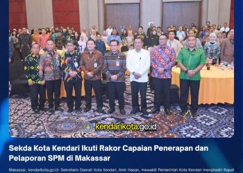 Sekda Kota Kendari Ikuti Rakor Capaian Penerapan dan Pelaporan SPM di Makassar