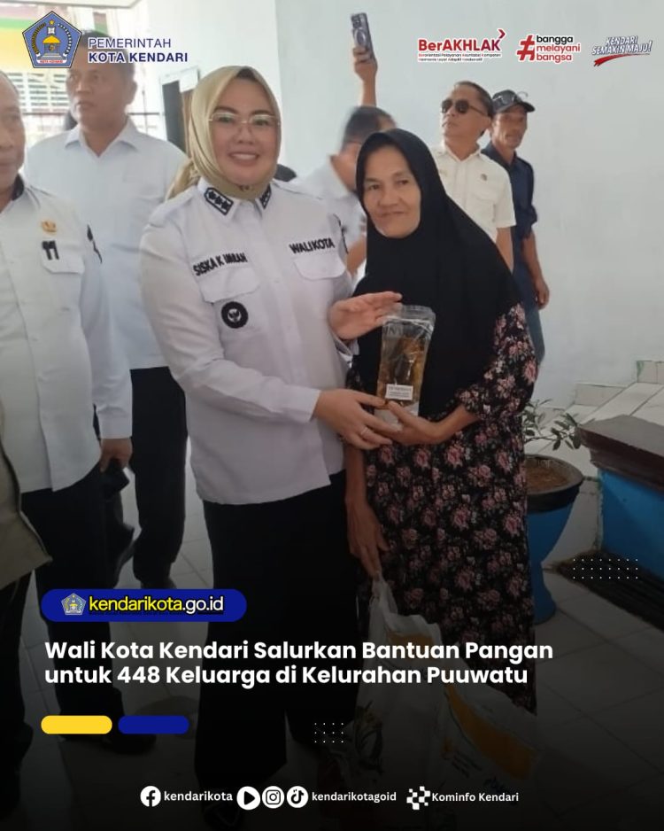 Wali Kota Kendari Salurkan Bantuan Pangan untuk 448 Keluarga di Kelurahan Puuwatu