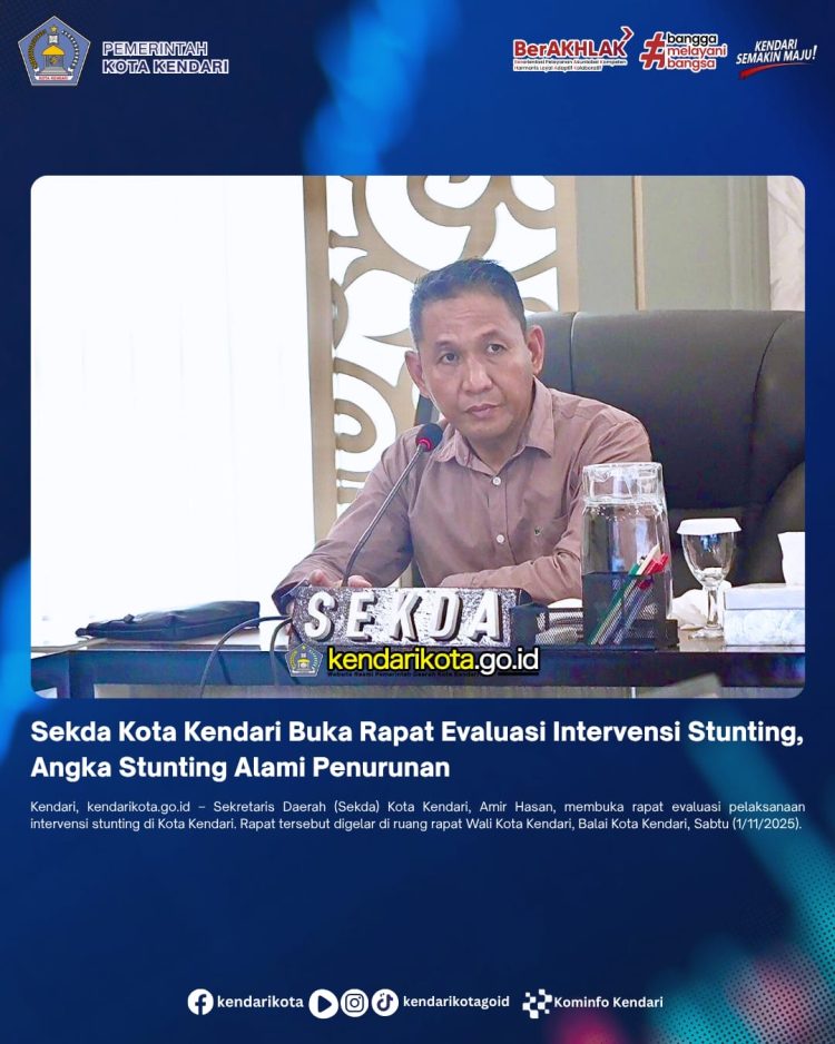 Sekda Kota Kendari Buka Rapat Evaluasi Intervensi Stunting, Angka Stunting Alami Penurunan