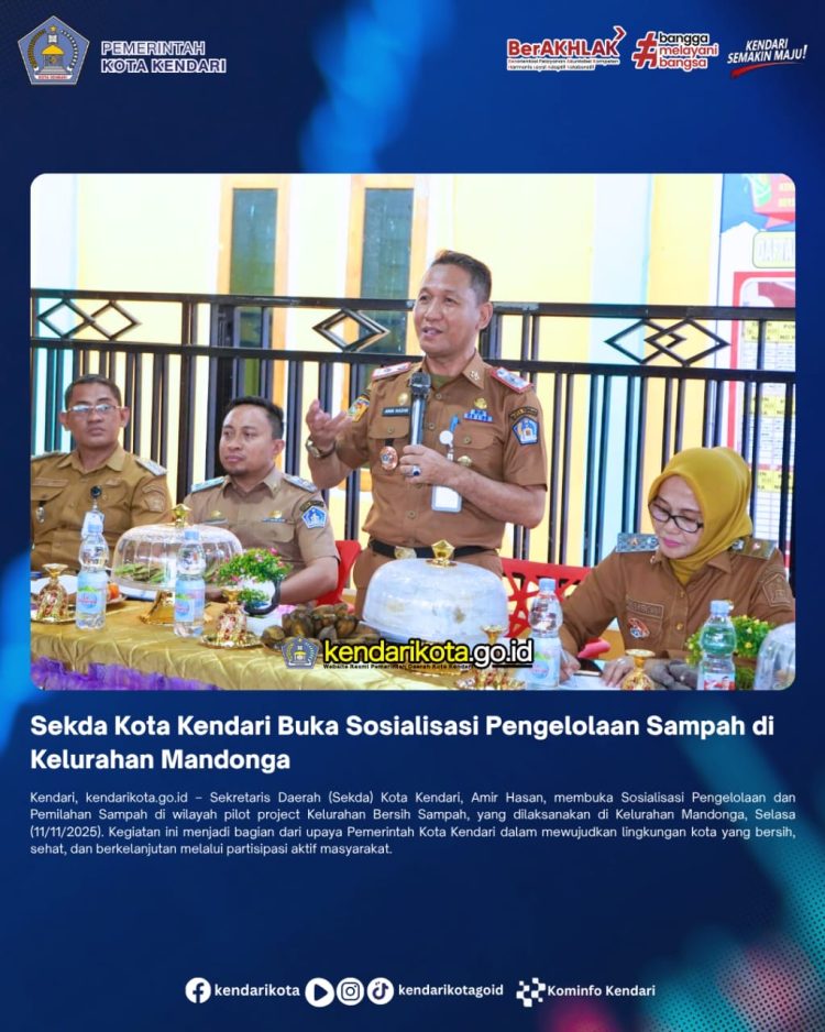 Sekda Kota Kendari Buka Sosialisasi Pengelolaan Sampah di Kelurahan Mandonga
