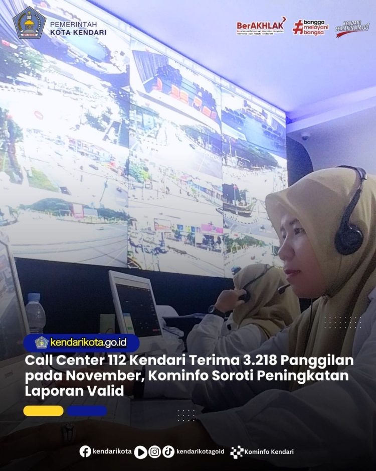 Call Center 112 Kendari Terima 3.218 Panggilan pada November, Kominfo Soroti Peningkatan Laporan Valid