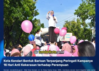 Kota Kendari Bentuk Barisan Terpanjang Peringati Kampanye 16 Hari Anti Kekerasan terhadap Perempuan