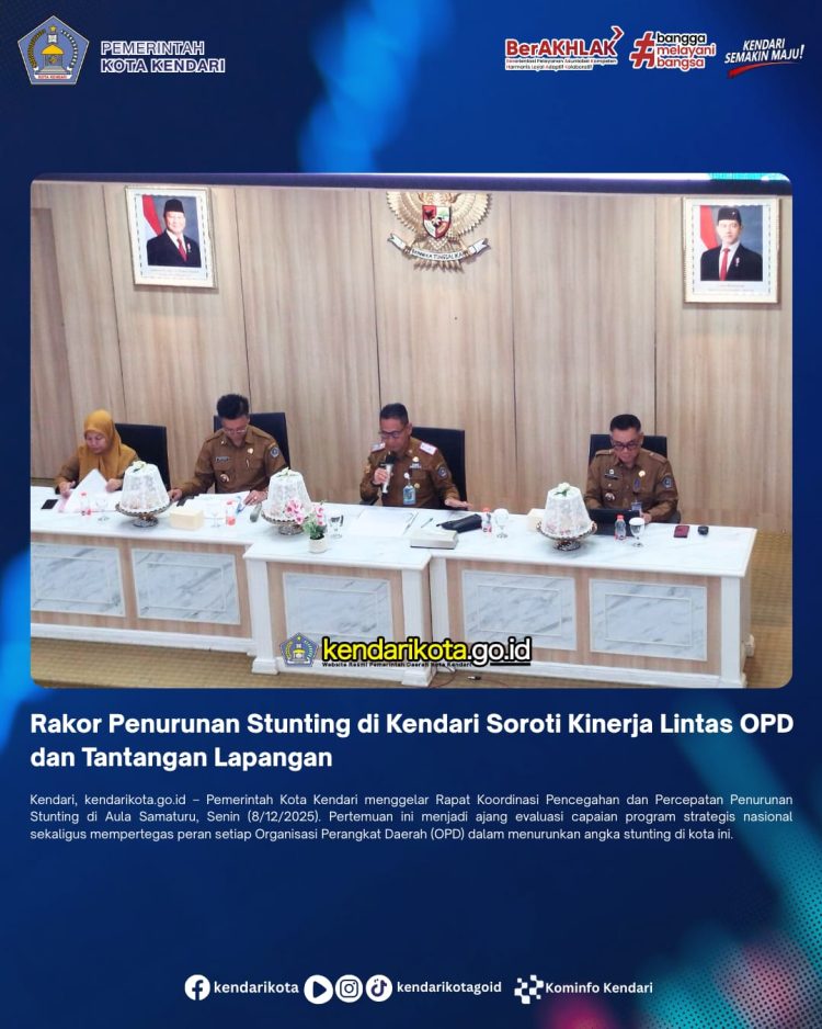 Rakor Penurunan Stunting di Kendari Soroti Kinerja Lintas OPD dan Tantangan Lapangan