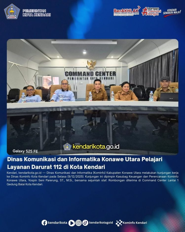 Dinas Komunikasi dan Informatika Konawe Utara Pelajari Layanan Darurat 112 di Kota Kendari