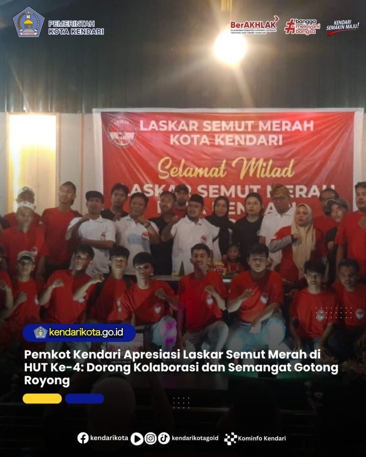 Pemkot Kendari Apresiasi Laskar Semut Merah di HUT Ke-4: Dorong Kolaborasi dan Semangat Gotong Royong