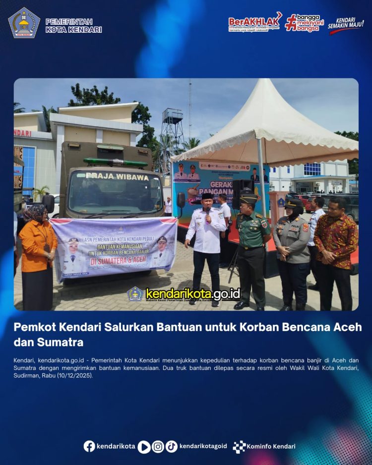 Pemkot Kendari Salurkan Bantuan untuk Korban Bencana Aceh dan Sumatra