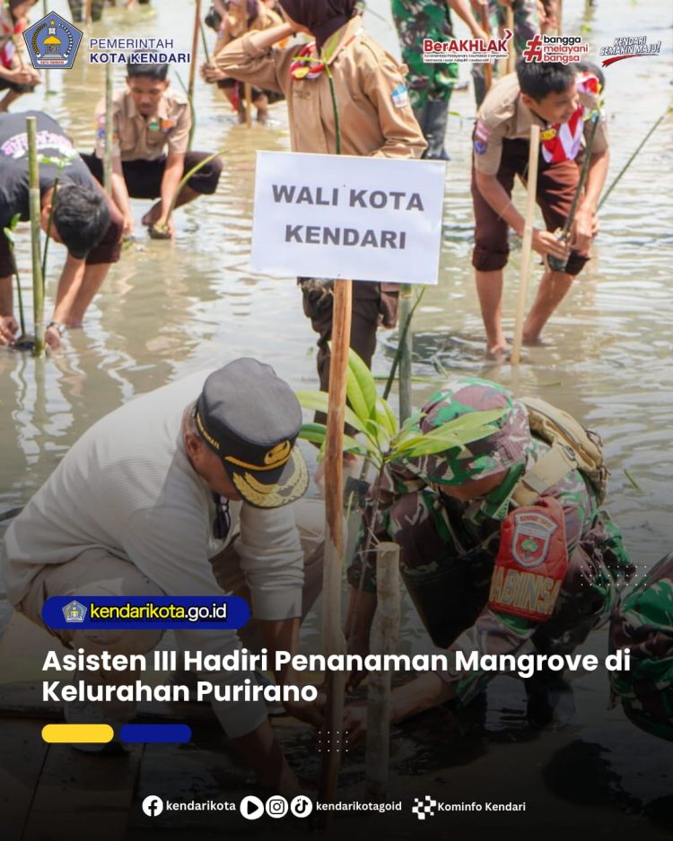 Asisten III Hadiri Penanaman Mangrove di Kelurahan Purirano