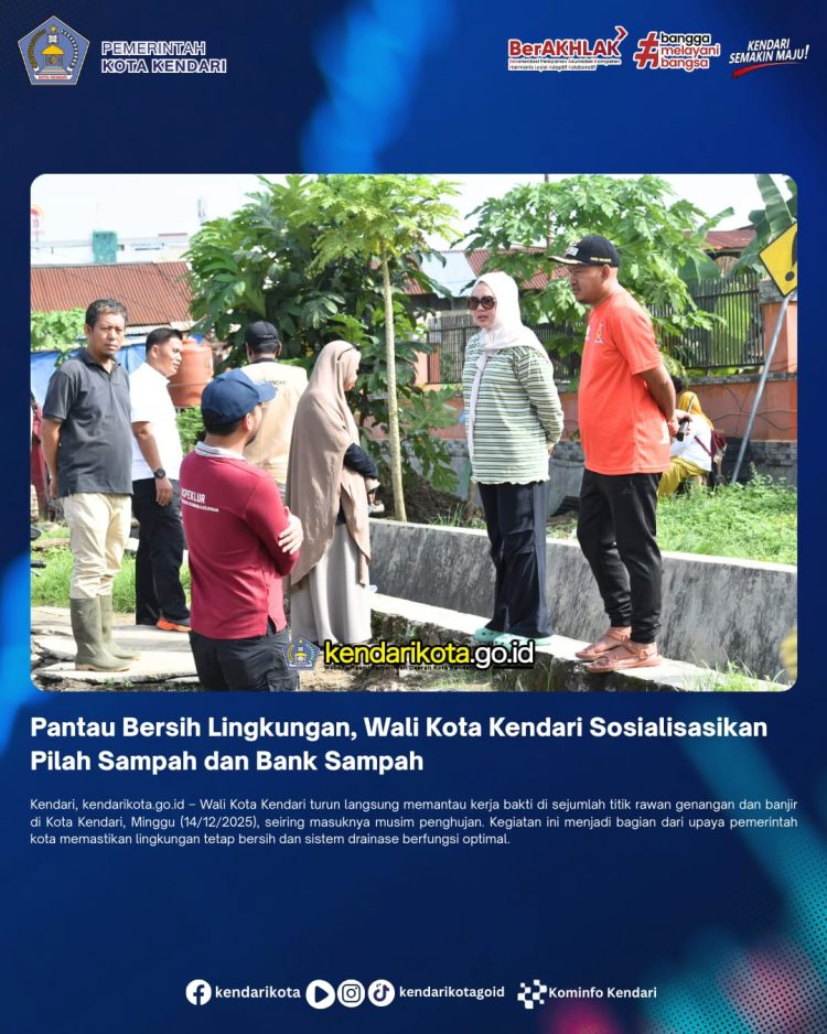 Pantau Bersih Lingkungan, Wali Kota Kendari Sosialisasikan Pilah Sampah dan Bank Sampah