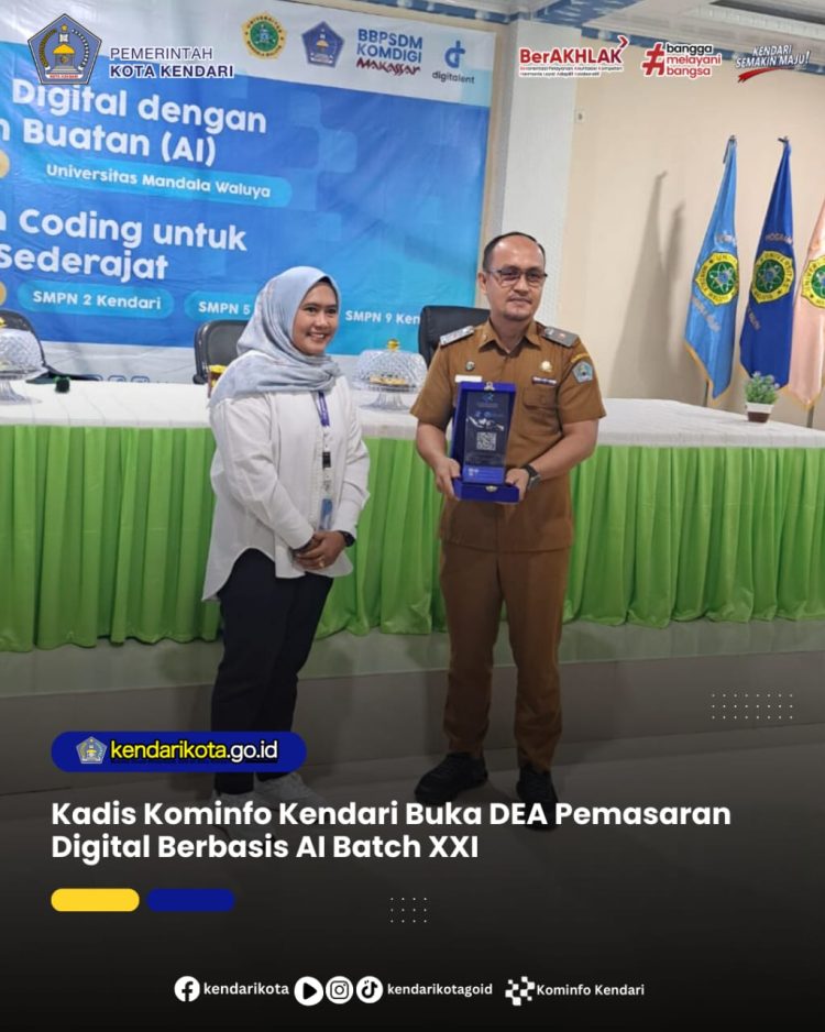 Kadis Kominfo Kendari Buka DEA Pemasaran Digital Berbasis AI Batch XXI