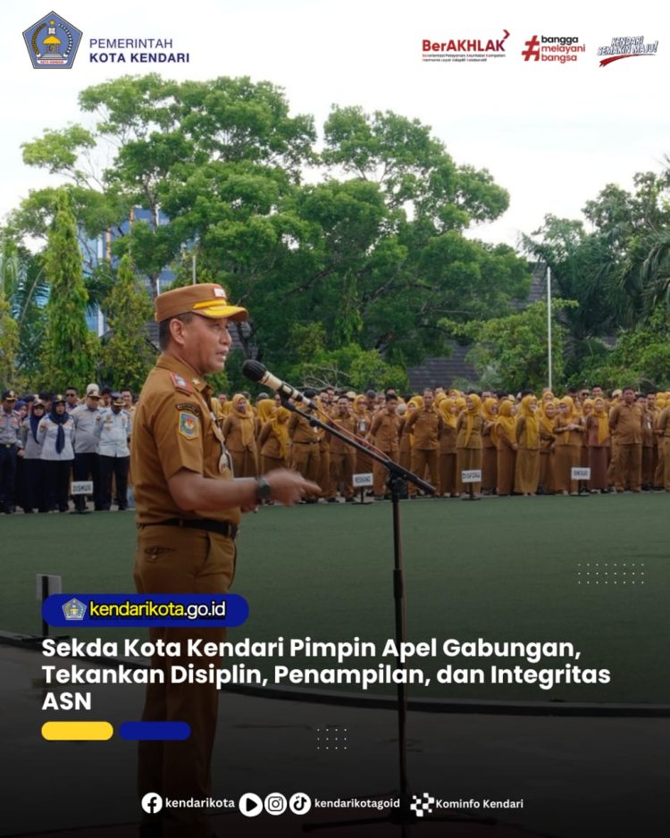 Sekda Kota Kendari Pimpin Apel Gabungan, Tekankan Disiplin, Penampilan, dan Integritas ASN