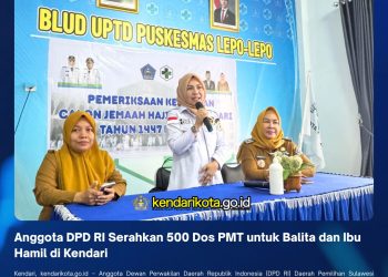 Anggota DPD RI Serahkan 500 Dos PMT untuk Balita dan Ibu Hamil di Kendari