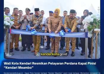 Wali Kota Kendari Resmikan Pelayaran Perdana Kapal Pinisi “Kendari Meambo”