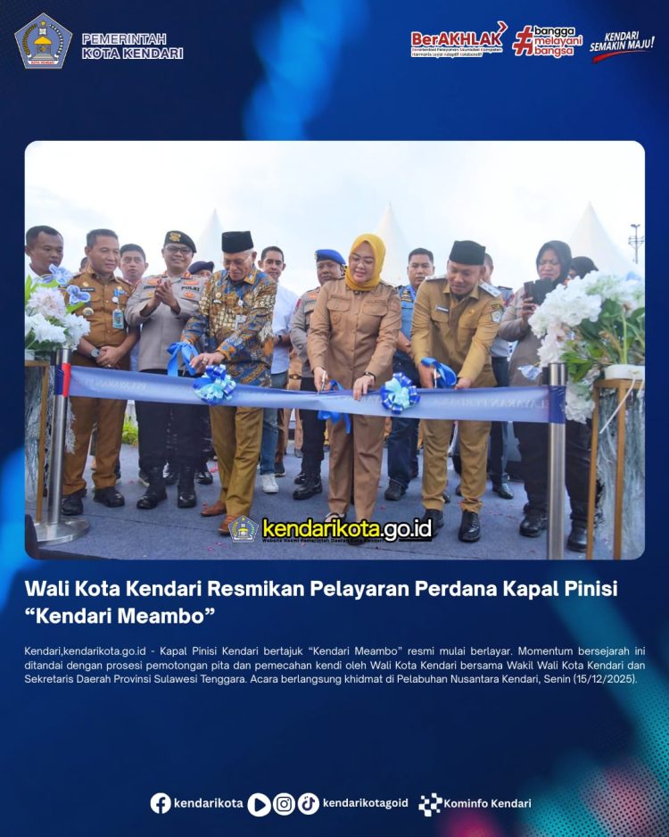 Wali Kota Kendari Resmikan Pelayaran Perdana Kapal Pinisi “Kendari Meambo”