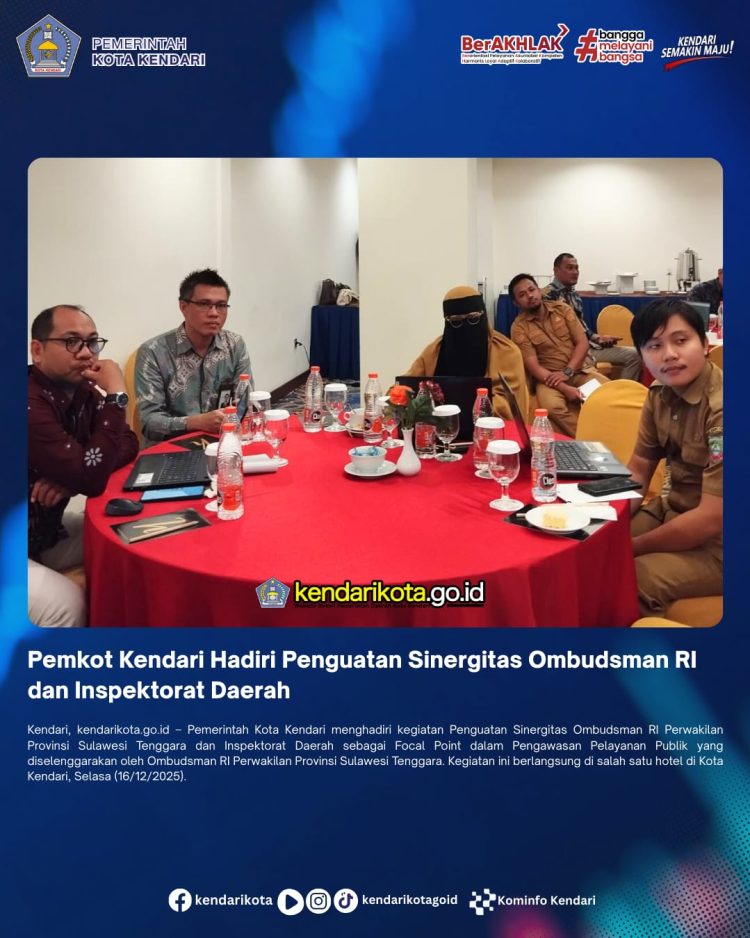 Pemkot Kendari Hadiri Penguatan Sinergitas Ombudsman RI dan Inspektorat Daerah