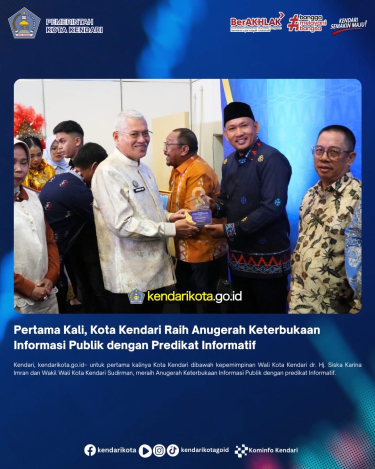 Pertama Kali, Kota Kendari Raih Anugerah Keterbukaan Informasi Publik dengan Predikat Informatif