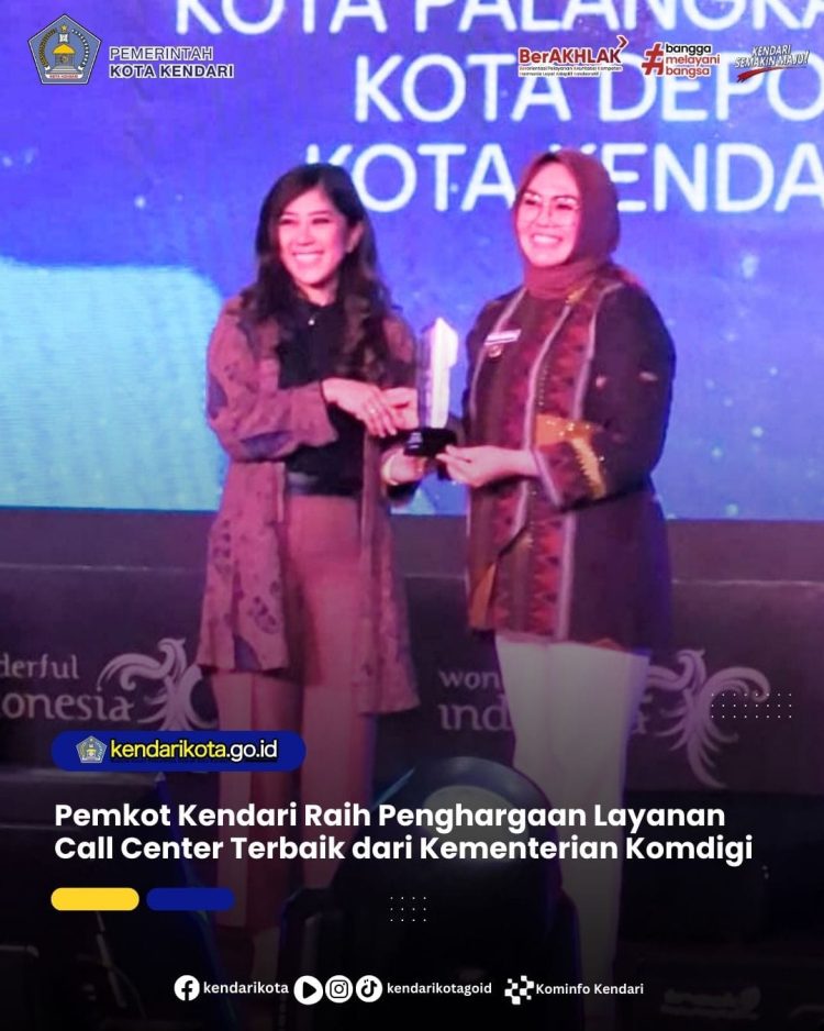 Pemkot Kendari Raih Penghargaan Layanan Call Center Terbaik dari Kementerian Komdigi