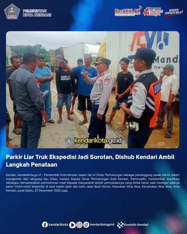 Parkir Liar Truk Ekspedisi Jadi Sorotan, Dishub Kendari Ambil Langkah Penataan