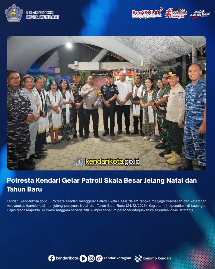 Polresta Kendari Gelar Patroli Skala Besar Jelang Natal dan Tahun Baru