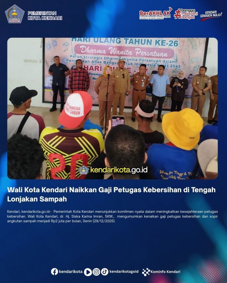 Wali Kota Kendari Naikkan Gaji Petugas Kebersihan di Tengah Lonjakan Sampah