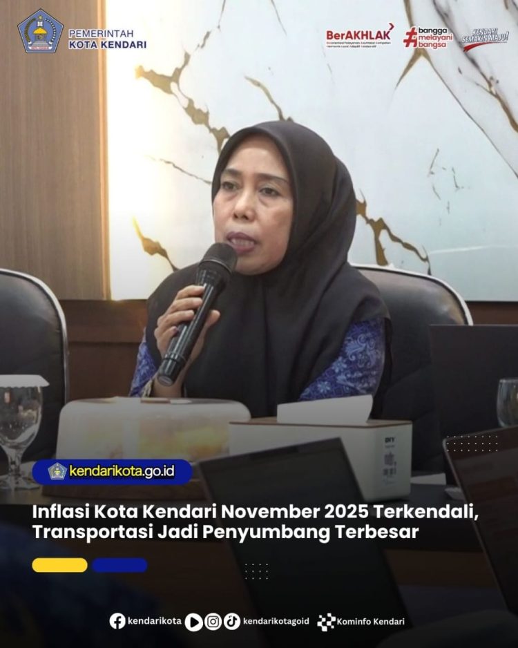 Inflasi Kota Kendari November 2025 Terkendali, Transportasi Jadi Penyumbang Terbesar
