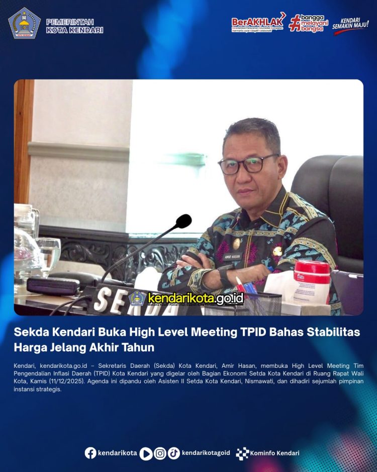 Sekda Kendari Buka High Level Meeting TPID Bahas Stabilitas Harga Jelang Akhir Tahun